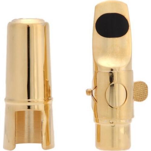 Jazz Soprano Saxophone 5C Metal Mouthpiece +Pads Cushions +Cap Buckle with Gold Plating