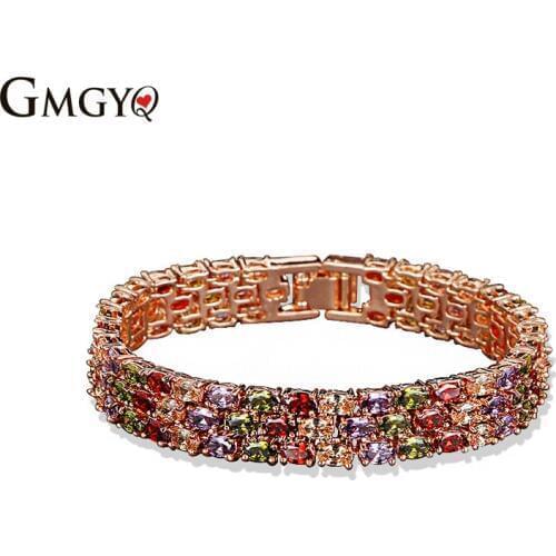 GMGYQ High Quality Colour Ovoid CZ Jewelry For Womens European Style Bracelet Bridesmaid Jewelry Gift