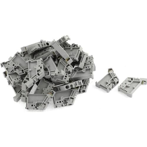 Hot YO-50Pcs 35mm DIN Rail Terminal Block End Stopper Mounting Clips