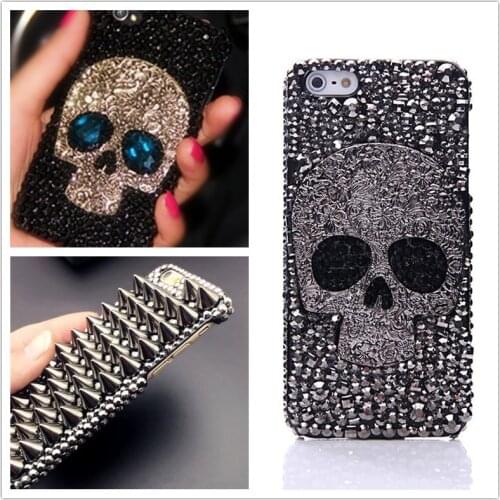 Whosale 3D Skull Skeleton Punk Spike Rivet Bling Cases for Samsung Galaxy S10e S8 S9 S10 S20 Plus FE Note 10 Lite 10+ 9 20 Ultra
