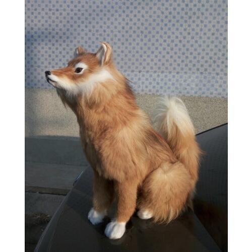 Gold simulation fox toy polyethylene & furs sitting fox doll gift about 54x42cm 0698