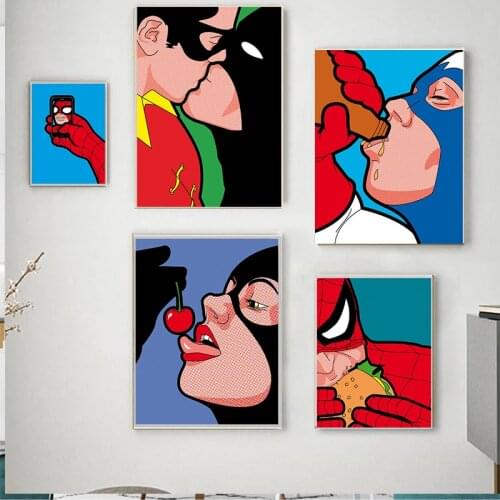 Superhero Canvas Paintings Marvel Cartoon Superhero Iron Man Posters and Watercolor prints Wall Art Picture For home decoration