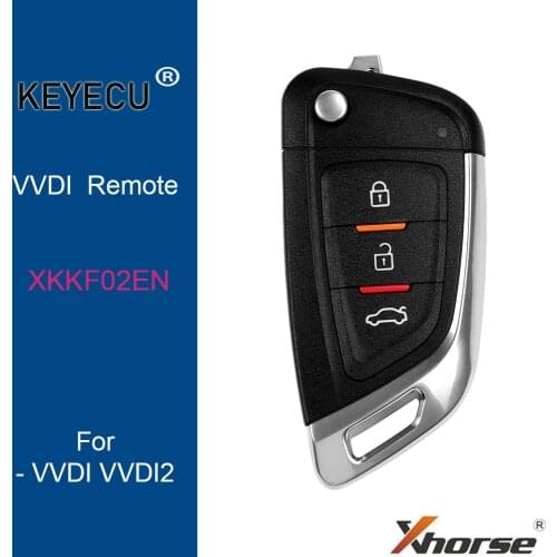 KEYECU XHORSE English Version XKKF02EN Flip Knife Style Wire Universal Remote Car Key - 3 Buttons - for VVDI Key Tool, VVDI2