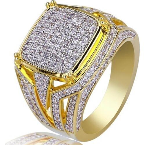 Choucong Unique Brand New Luxury Jewelry 10KT Yellow Gold Fill Pave Micro AAA Cubic Zirconia CZ Women Wedding Band Ring for Men