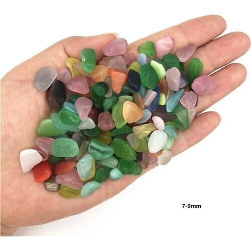 Beautiful 50g Cat Eye Colorful Stone Candy Color Quartz Gravel Mineral Polished Healing Home Ornament Natural Quartz Crystals