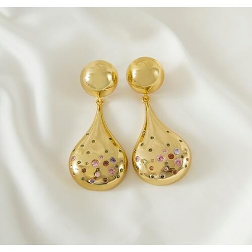 Copper Long chain dangle Earrings Fashion Jewelry Vintage Drop Gold Earrings For Women gift