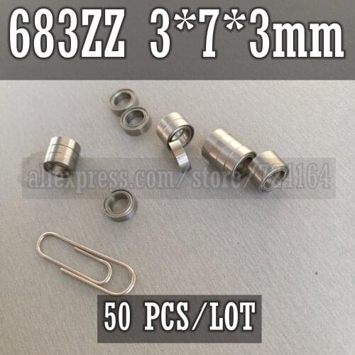 50PCS miniature ball bearing 683ZZ L730ZZ AX3ZZ W683ZZA 683-2Z ULZ307 3X7X3mm For Rc model Aircraft Micromotor high quality