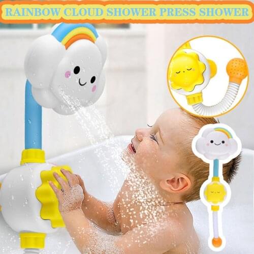 Faucet Shower Head Bath Toys Electric Water Spray Toy Rainbow White Clouds For Kids Swimming Bathroom Baby Toys Baby Water Game