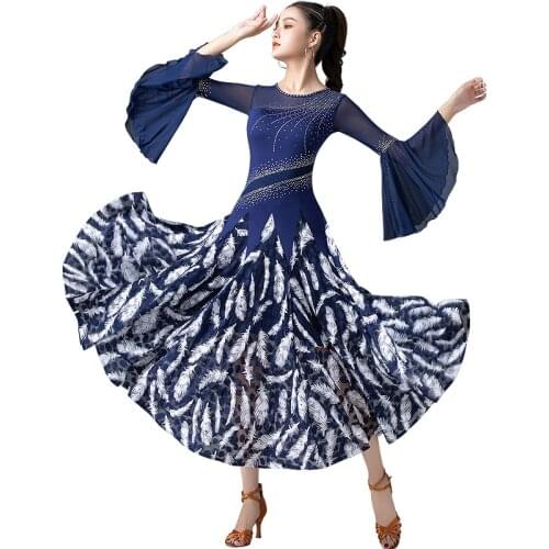Newest !! Woman Modern National standard waltz Dress Dance competition standard ballroom dancing Clothes