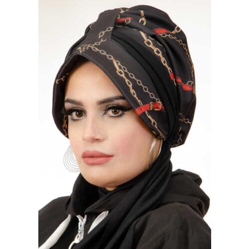 2021 New Season Turkey Stylish Women Islamic Muslim Hijab Flowy Hat Ready Made Practical Shawl Islamic Inner Cover Hijab Dress L