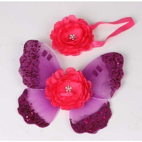 Baby Girl Hairband Angel Wings Photography Props Accessories Headwear Newborn Photo Background Butterfly Costumes Hair Band Tops