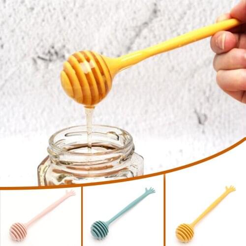 Honey Dipper Honey Wand Stick Round Head Honey Spoon Stirrer PP Materials for Honey Pot Jar Containers 6.9inch xqmg Teaspoons