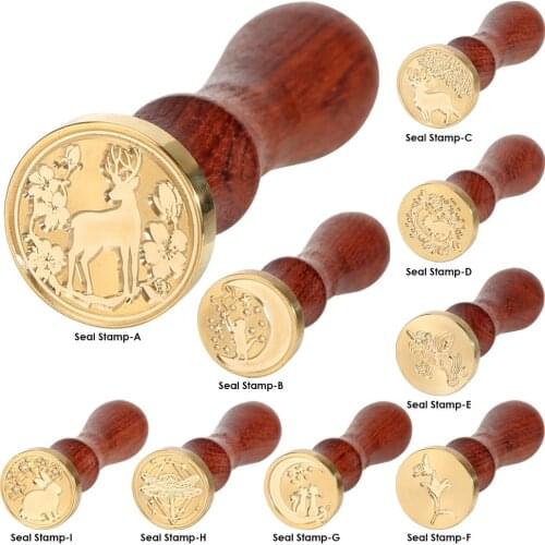 Paint Seal On The Birthday Card Retro Diy Envelope Stamps Deer Cat Bee Rabbit Animal Ornament Wedding Invitations Wax Seal Stamp