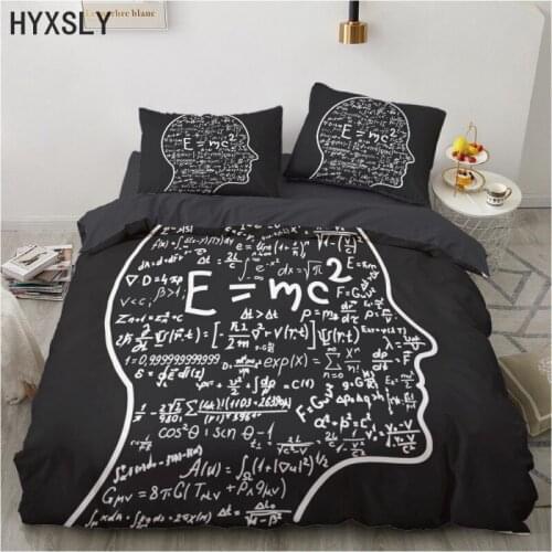 Draft of Advanced Mathematical Calculations Quilt Cover Set Luxury Black Study Notes Bedding Set Kids Customize Printing Design