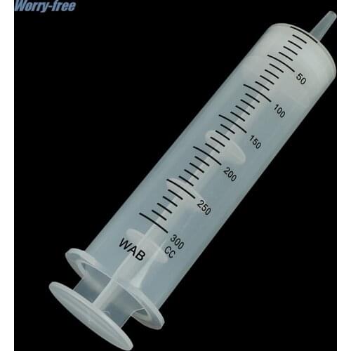 300ml Plastic Syringe Large Capacity Syringe Transparent Reusable Sterile Measuring Injection Syringe Nutrient Hydroponics HOT