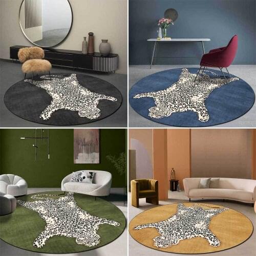 Modern fashion black white pink tiger stripe fur dark green blue yellow pink living room bedroom non-slip mat carpet