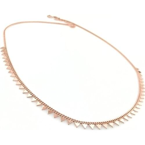 Triangle Sequin Dangle Top Quality Production New Trend Silver Necklace