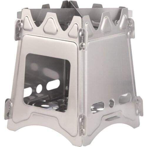 Camping Stove Wood Burning Stove Portable Stainless Steel Backpacking Stove with Cloth Bag for Picnic BBQ Camping Hiking