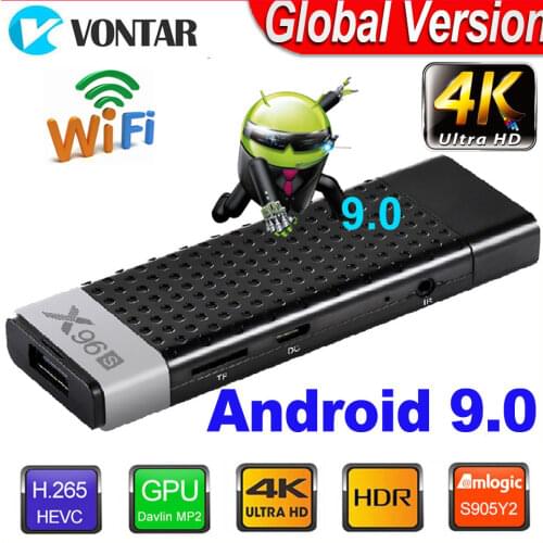X96s Smart TV Box Android 9.0 TV Stick 4GB RAM DDR3 Mini TV Dongle Amlogic S905Y2 2.4G&5G Wifi BT4.2 60fps 4K TVBOX Media Player