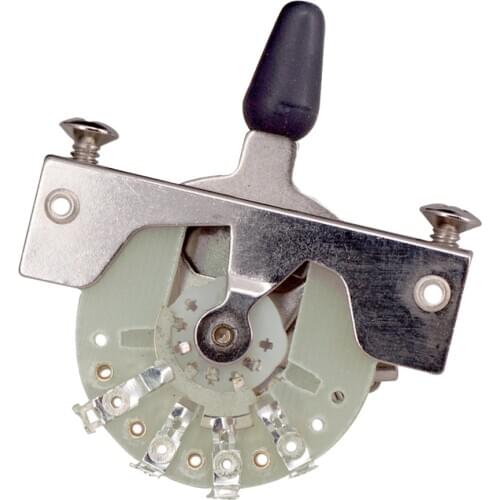 High-end 3 Way Pickup Selector Tone Switch with Black Knob for Electric Guitar Silver