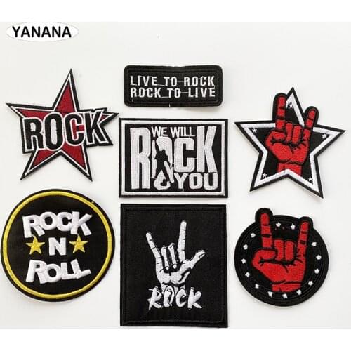 Rock music icon Patch Badges Embroidered Applique Sewing Iron On Badge Clothes Garment Apparel Accessories
