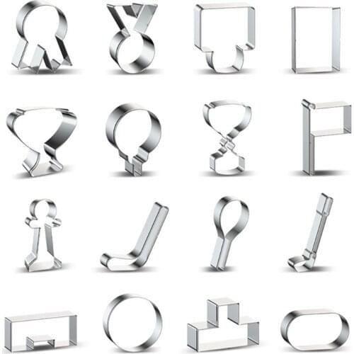 16pcs Sports Trophy Cookie Cutters Set Stainless Steel Biscuit Mold Fondant Pastry Decorating DIY Baking Mould