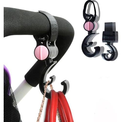 2pcs/ Baby Hanger Baby Bag Stroller Hooks Pram Rotate 360 Degree Baby Car Seat Accessories Stroller Organizer