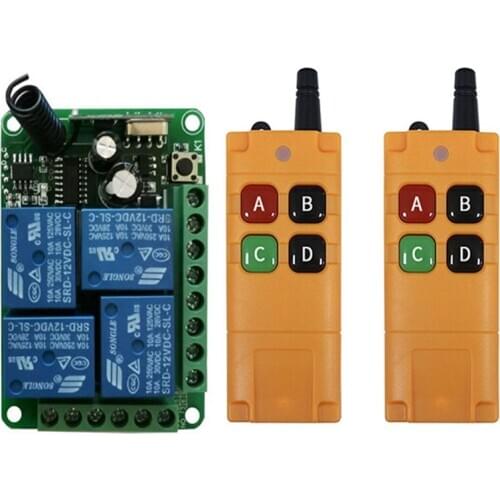 2000m DC12V 24V 4CH 4 CH Wireless Remote Control LED Light Switch Relay Output Radio RF Transmitter And 315/433 MHz Receiver
