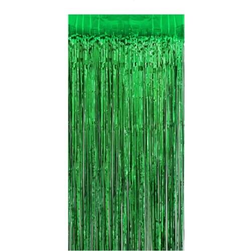 3pcs/lot 2M*1M Green St. Patricks Theme Metallic Foil Fringe Door Rain Curtains Birthday Party Balloon Tassel Decoration