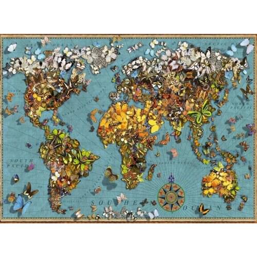 Diamond Painting Abstract butterfly map Diamond Embroidery 5D DIY Cross Stitch Square Round Rhinestone drill Decor Crafts E1487