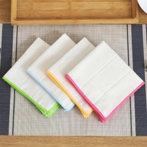 White Kitchen Washing Cleaning Cloth Oil Free Super Soft Wood Fiber Dishcloth Strong Absorption Dish Towel 30x30cm Scouring Pad