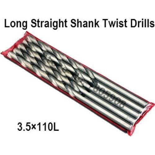 Free Shipping New Brand New 10Pcs 3.5mm Extra Long 110mm HSS Twist Drill Straigth Shank Auger Drilling Bit ,Drill bits for metal