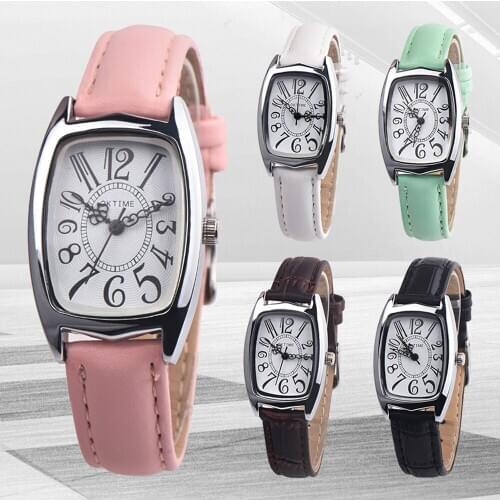 Womens digital watch OKTIME Fashion Casual Chic Retangle Womens Leather Band Analog Quartz Watch watches ladies Часы женские