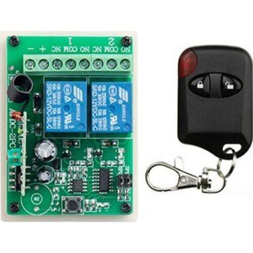 DC12V 2CH RF wireless remote control switch system teleswitch Electro motor positive and negative rotation Momentary Toggle