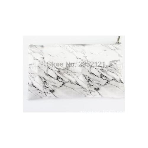 By dhl 100pcs Marbling PU Brush Makeup Bag Zipper Handbag Pouch Beauty Make Up Brush Holde Cosmetics Storage Bag Makeup Tool