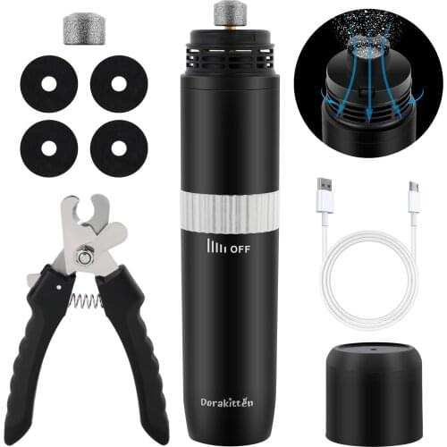 Electric Dog Nail Clippers For Dog Puppy Nail Grinders Rechargeable USB Charging Pet Quiet Cat Paws Nail Grooming Trimmer Tools