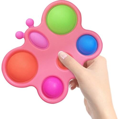 Fidget Toys Decompression Finger Press Simple Dimple Butterfly Keychain Kid Adult Stress Relief Hand Figet Toy Antistress Dimpl