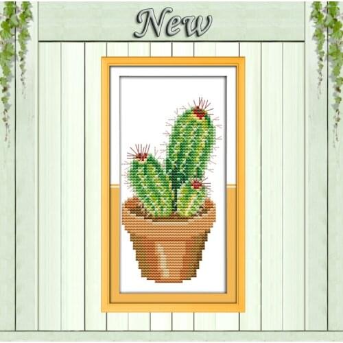 Cactus flower Pot home wall Decor paintings counted printed on canvas DMC 11CT 14CT kits Cross Stitch embroidery needlework Sets