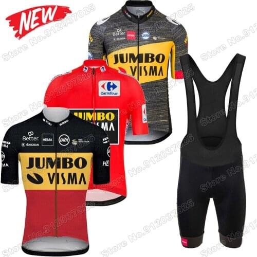 2021 Belgium Spanish Jumbo Visma Team Mens Cycling Jersey Set Summer Clothing Road Bike Shirts Suit Bicycle Bib Shorts MTB Wear