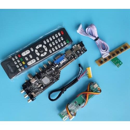 Kit For CLAA154WB04AN/CLAA154WB04N 30pin 1280X800 TV VGA USB Digital HDMI 1 CCFL LCD DVB-C DVB-T Panel Controller board remote