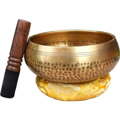 Brass Chime Bronze Qing Buddha Sound Bowl Nepal Tibet Chant Yoga Meditation Chanting Bowl Handicraft Sanskrit Brass Singing Bowl