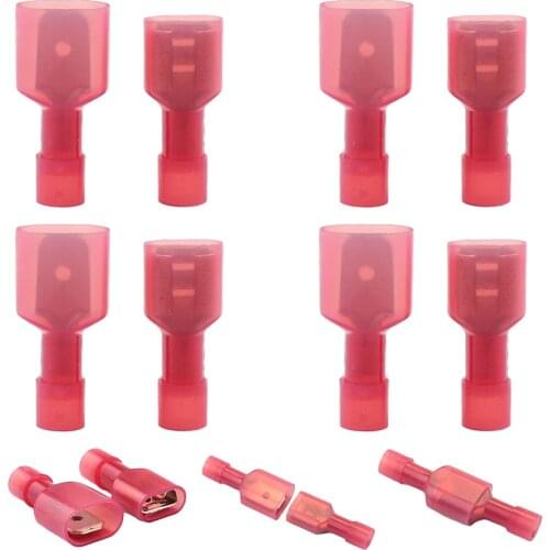 FDFN1.25-250 +MDFN 1.25-250 Red NYLON Male Female male electric wire connections Crimp Terminal Connectors