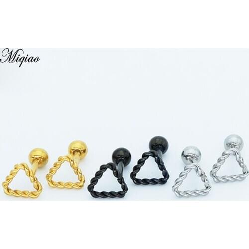 Miqiao Simple and Versatile Temperament Earrings Popular Jewelry Japanese and Korean Geometric Small Earrings Girl Earrings