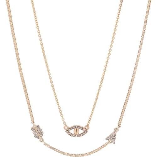 Trendy CZ Tiny Lucky Evil Eye Pendant Necklace for Women Girls Box Chain Long Arrow Choker Necklace Gold Color Collares Jewelry