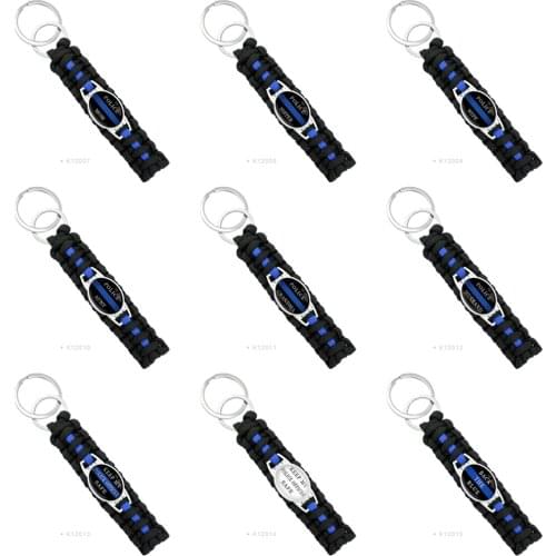 Back the Blue Deputy Lives Matter Mom Sister 25*18mm Glass Cabochon Survival Paracord Keychain Key Chains Women Men Jewelry