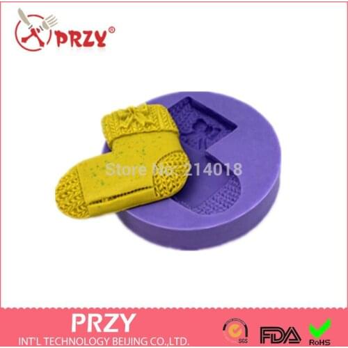 New wholesale hot sale Christmas stockings chocolate silicon mold fondant Cake decoration mold chocolate mold