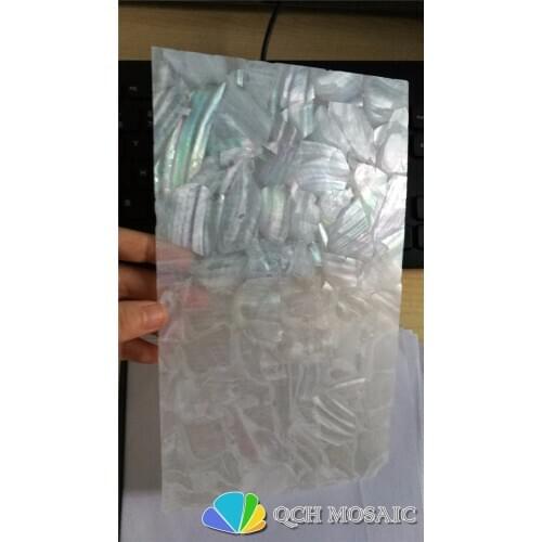 Freshwater shell laminate sheet for musical instrument and wood inlay black back natural surface qch112 white