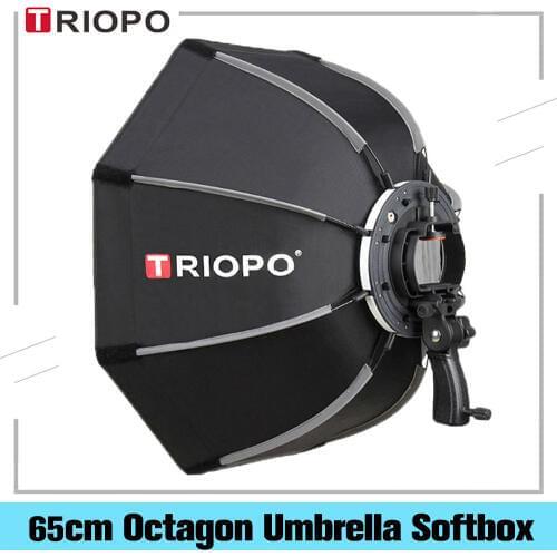 TRIOPO 65cm Umbrella Softbox Portable Outdoor Octagon For Godox Yongnuo Flash Speedlite Soft Box Photography Studio Accessories