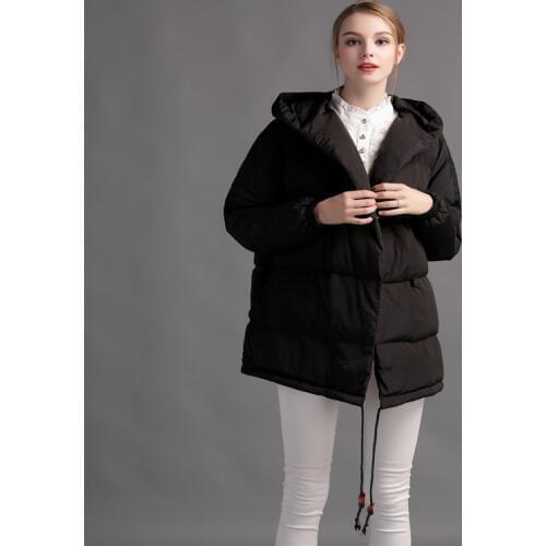 2018New winter loose big yards Ms. hooded down jacket