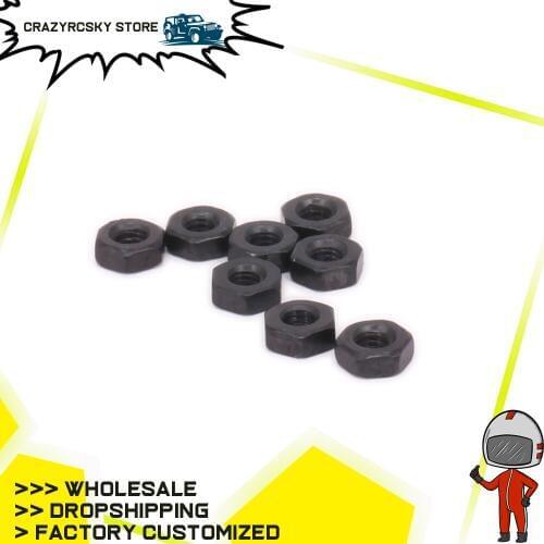 RCAWD 8PCS M2.5 Nut For RC Model Car 1-12 Wltoys 12428 FY03 Traxxxs HSP HPI Black Metal Hop-up Spare Parts